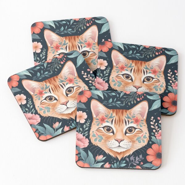 Item preview, Floral Feline designed and sold by FloraFaunaPrint.