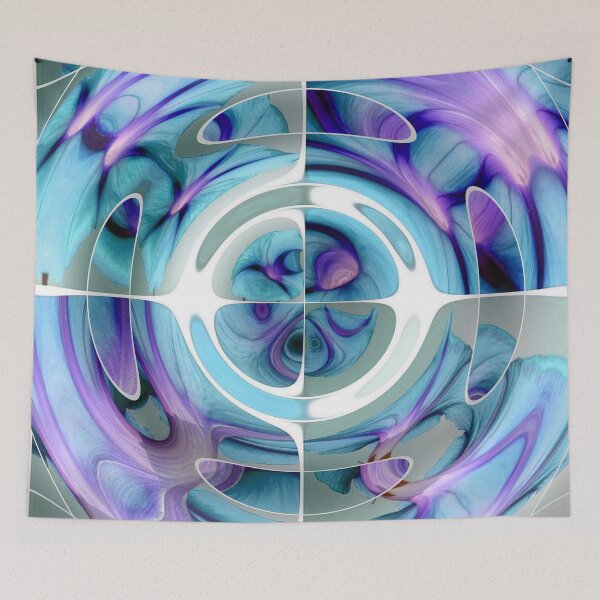 Item preview, Fantastic Fisheye Distorted Collage Turquoise and Purple designed and sold by taiche.