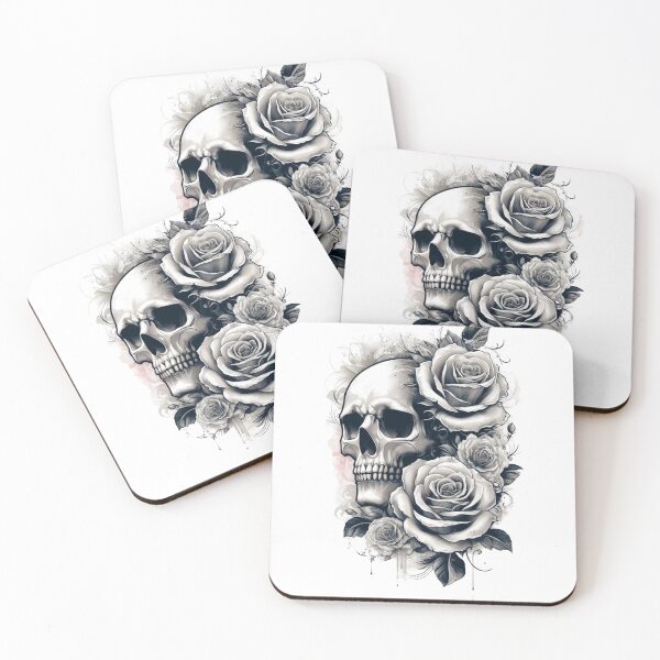 Item preview, Roses and skull designed and sold by FusiTink.