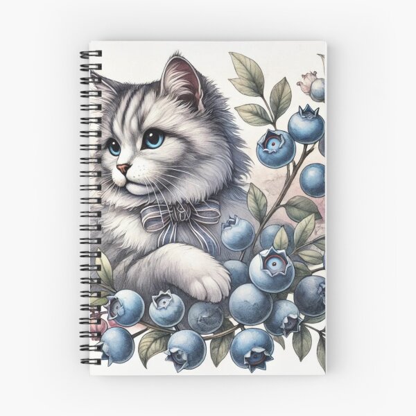 Item preview, Regal European Cat with Watercolor Blueberries designed and sold by mikotoerimint.