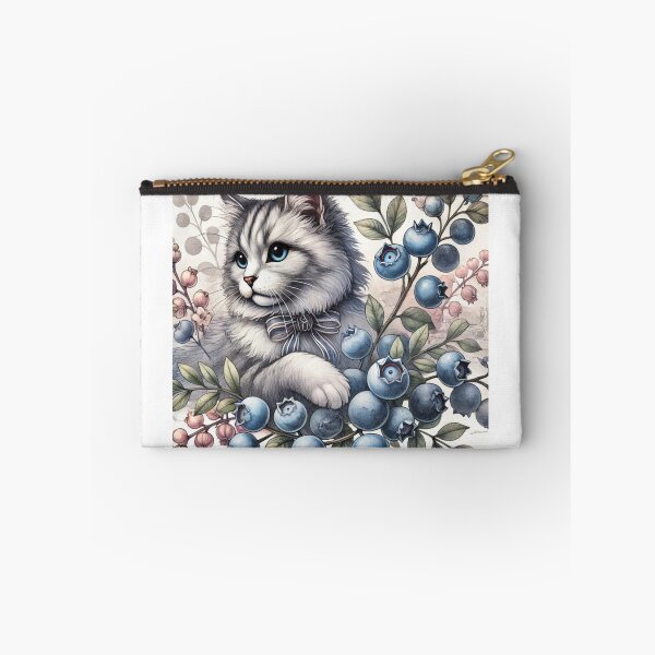 Item preview, Regal European Cat with Watercolor Blueberries designed and sold by mikotoerimint.