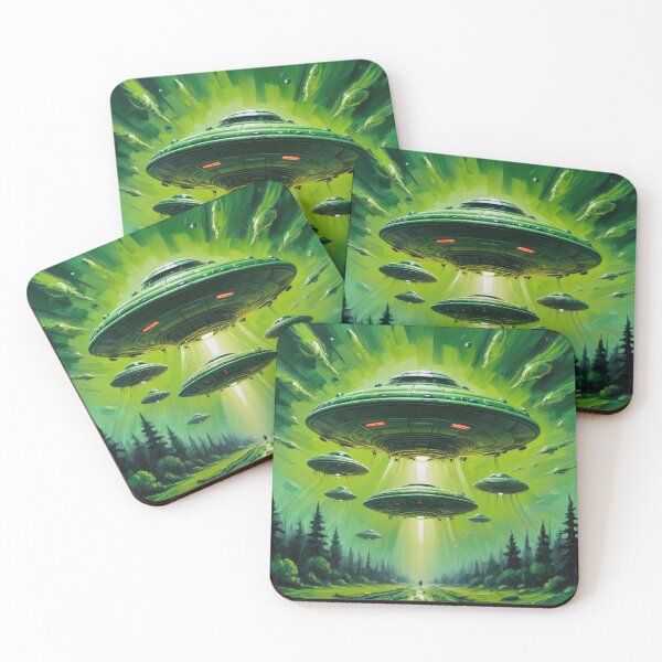 Item preview, UFO Invaders Forest designed and sold by roswellboutique.