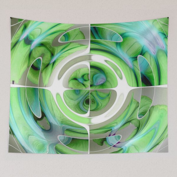 Item preview, Fantastic Fisheye Distorted Collage Turquoise and Green designed and sold by taiche.