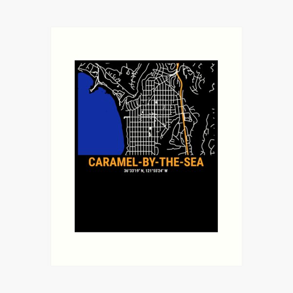 Artikel-Vorschau von Carmel-by-the-Sea stilisierte Karte, Touristensouvenir, designt und verkauft von DimDom.