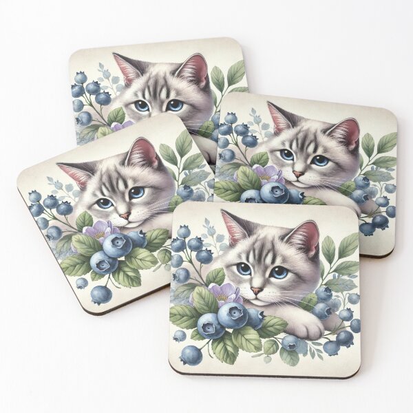 Item preview, Regal European Cat with Watercolor Blueberries designed and sold by mikotoerimint.