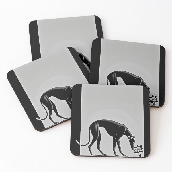 Item preview, Black greyhound and flower  designed and sold by GalgoArt.