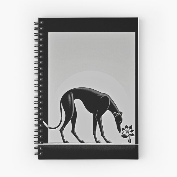 Item preview, Black greyhound and flower  designed and sold by GalgoArt.