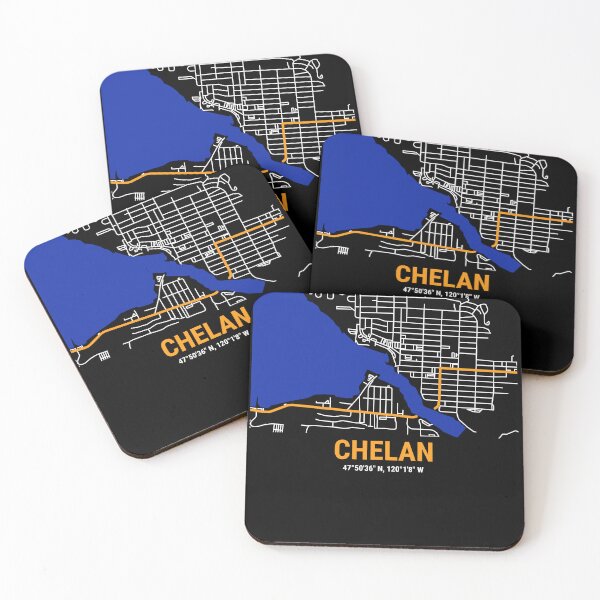 Item preview, Chelan Stylized Map, Tourist Souvenir designed and sold by DimDom.