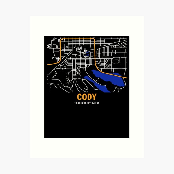 Artikel-Vorschau von Cody stilisierte Karte, Tourist Souvenir, designt und verkauft von DimDom.