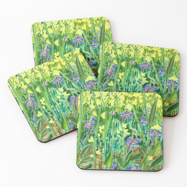 Item preview, Borage amongst the yellow rapeseed flowers designed and sold by Catherine Holland.