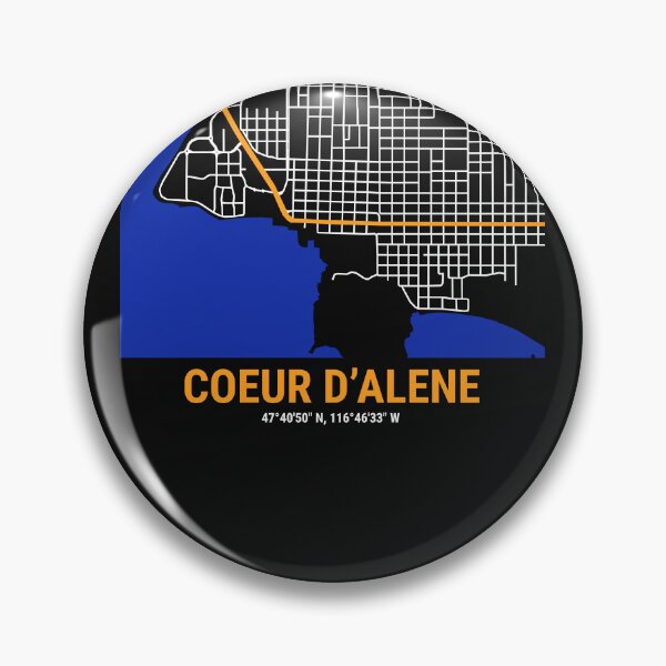Item preview, Coeur d'Alene Stylized Map, Tourist Souvenir designed and sold by DimDom.