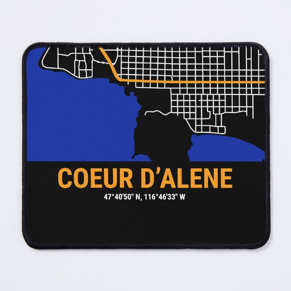 Item preview, Coeur d'Alene Stylized Map, Tourist Souvenir designed and sold by DimDom.
