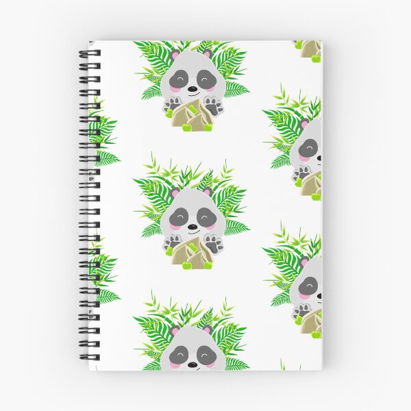 Item preview, A panda in tropical leaves and bamboo hides behind stones. designed and sold by KOSARTbyDiana.
