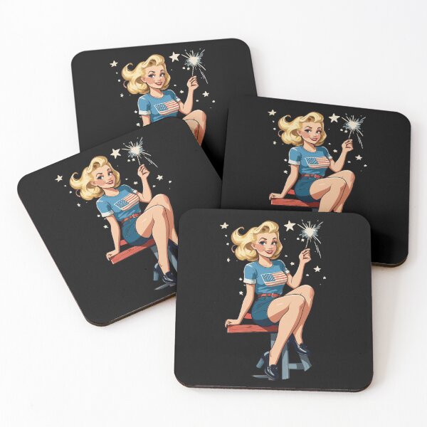 Item preview, Vintage PinUp Girl 4th of July Fireworks Lover designed and sold by LuminOrb.