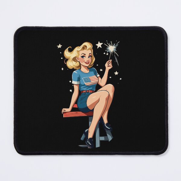 Item preview, Vintage PinUp Girl 4th of July Fireworks Lover designed and sold by LuminOrb.