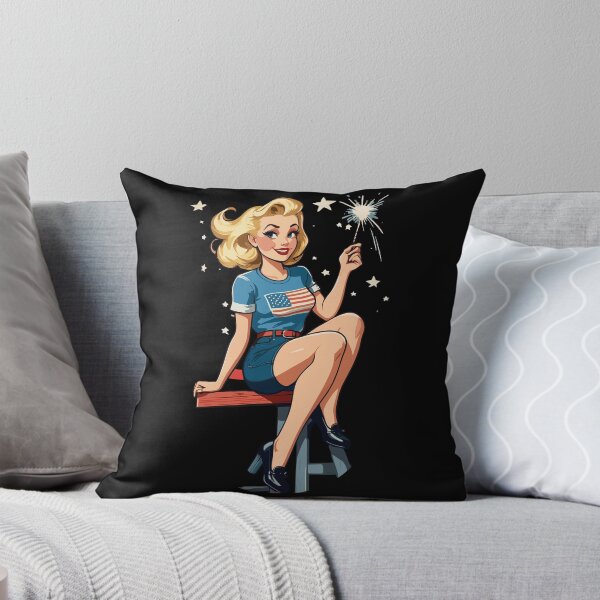 Item preview, Vintage PinUp Girl 4th of July Fireworks Lover designed and sold by LuminOrb.