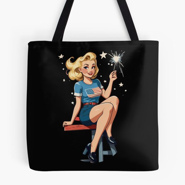 Item preview, Vintage PinUp Girl 4th of July Fireworks Lover designed and sold by LuminOrb.