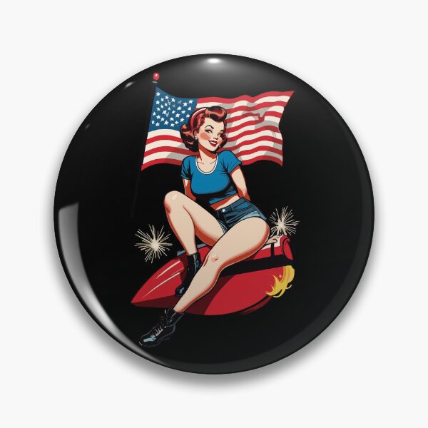 Artikelvorschau, Vintage PinUp Girl Retro Art Independence Day entworfen und verkauft von LuminOrb.