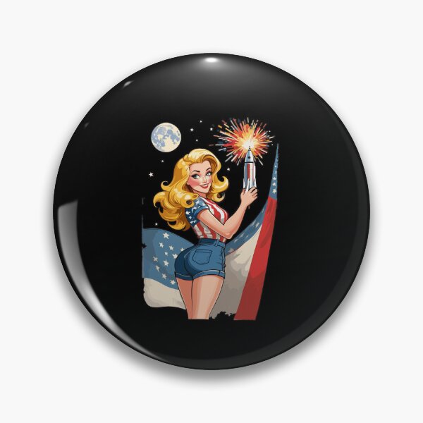 Artikelvorschau, Vintage PinUp Girl Retro Art 4th Of July Design entworfen und verkauft von LuminOrb.