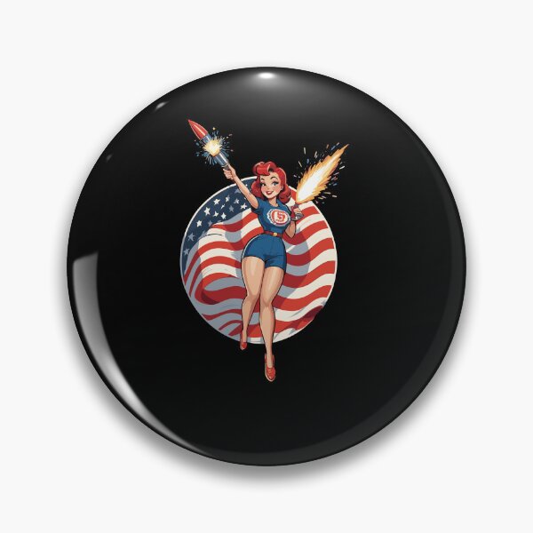 Artikelvorschau, Vintage PinUp Girl Retro Art 4th of July entworfen und verkauft von LuminOrb.