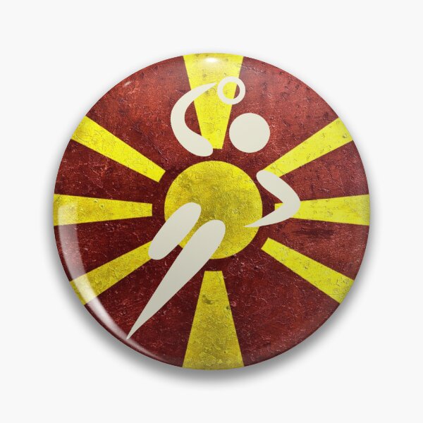 Item preview, European Team Handball Basic Sport Design North Macedonia Flag Series designed and sold by Felipe G Studio.