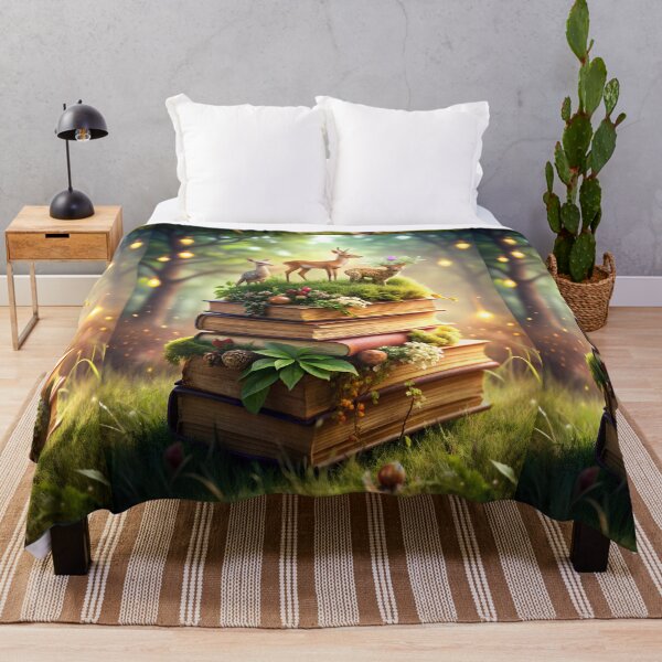 Item preview, Enchanted Forest Animals on Vintage Book Stack designed and sold by Itsheartshop.
