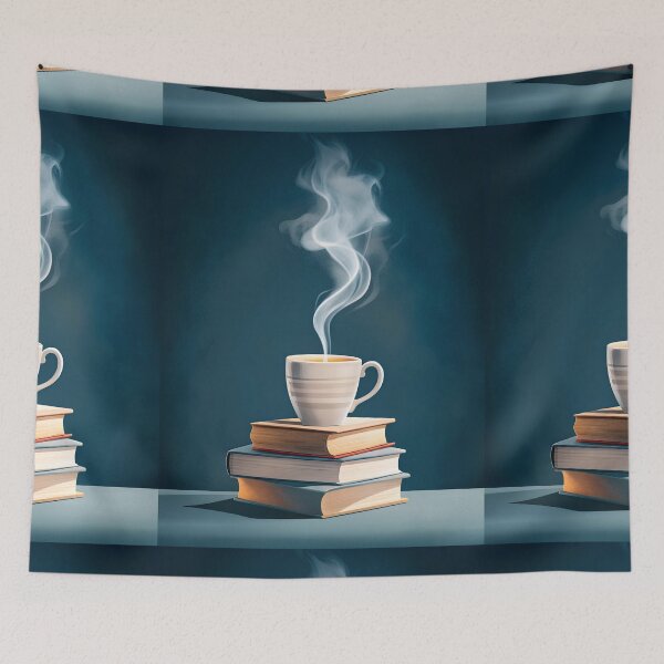 Item preview, Cozy Coffee and Books Illustration designed and sold by Itsheartshop.