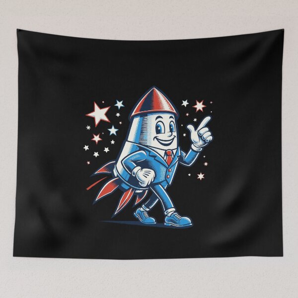 Item preview, Vintage Fireworks Mascot Independence Day designed and sold by LuminOrb.