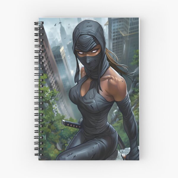 Item preview, Mysterious ninja in urban setting with skyscrapers behind designed and sold by Artessie.