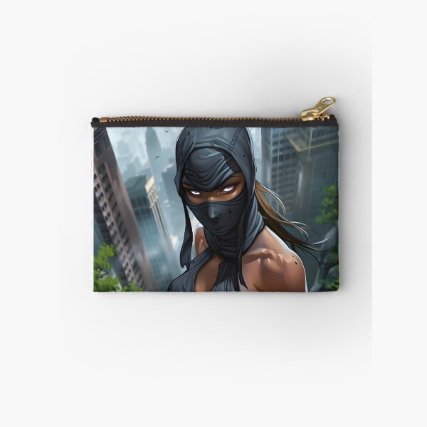 Item preview, Mysterious ninja in urban setting with skyscrapers behind designed and sold by Artessie.