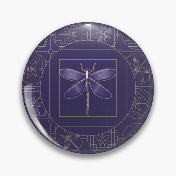 Item preview, Dragonflies on a purple background with golden ornaments designed and sold by Elisabeth Kochenburger.