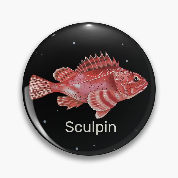 Item preview, Sculpin Fish Drawing for fish lovers designed and sold by Krokoneil.