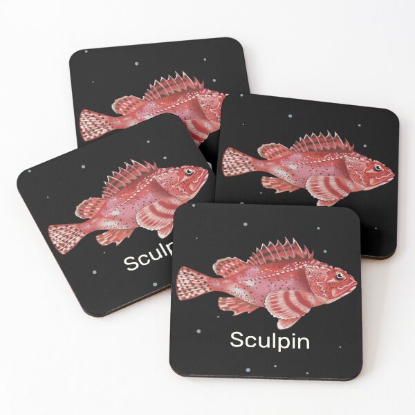Item preview, Sculpin Fish Drawing for fish lovers designed and sold by Krokoneil.