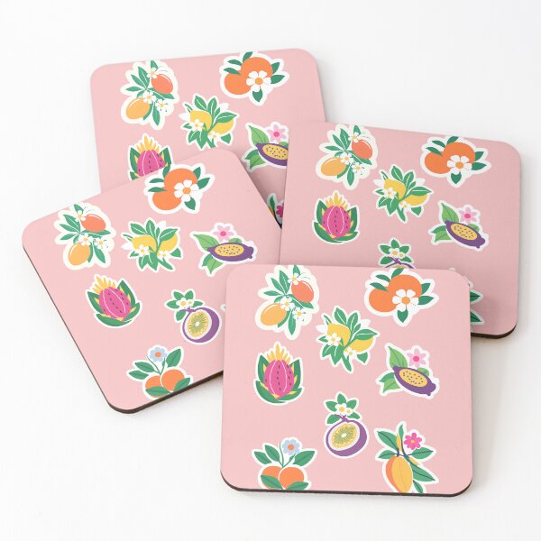 Item preview, Tropical fruits sticker set, pattern designed and sold by coloursforkids.