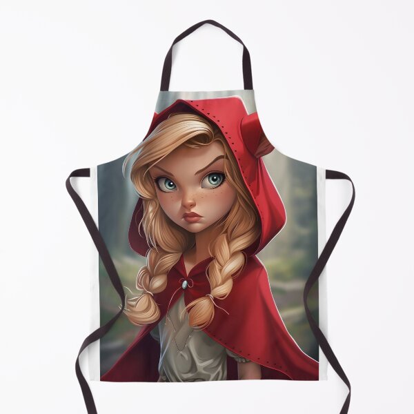 Item preview, Blonde girl in red hood in forest with determined look. designed and sold by Artessie.