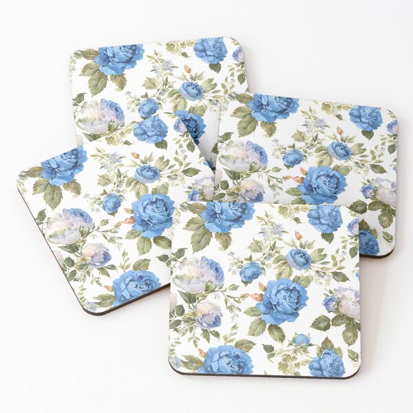 Item preview, Blue Roses Vintage Floral Pattern designed and sold by SeamPix.