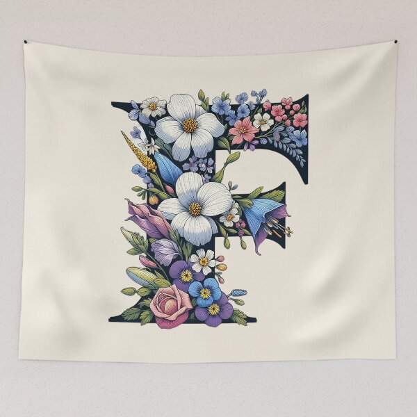 Item preview, Floral Letter F designed and sold by zzz888.