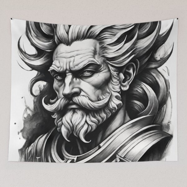 Item preview, poseidon, neptune, print, graffiti, art designed and sold by DonnaBlankaArt.