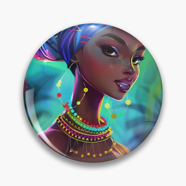 Item preview, Colorful woman portrait with African traditional attire. designed and sold by Artessie.