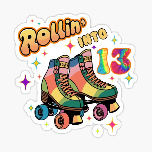 Item preview, Birthday 13th Retro Rollin Into 13 Skate Birthday designed and sold by tamdevo1.