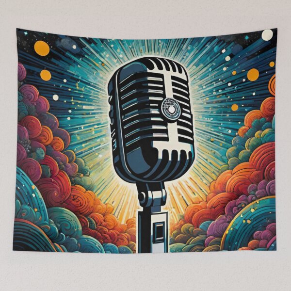Item preview, Vibrant and Detailed Microphone Design designed and sold by GrizzlyCollective.