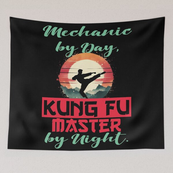 Item preview, Vintage Kung Fu Master & Welder Dual Life | T-Shirt Design | designed and sold by TheInkyOwl-TIO.