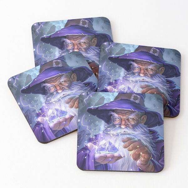 Item preview, Wizard with crystal holds magical energy in his hand. designed and sold by Artessie.