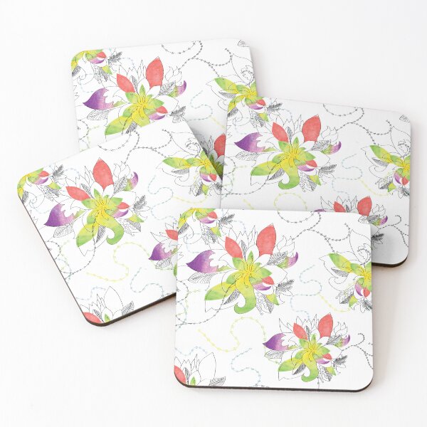 Item preview, Floral Pattern with black lines and watercolor designed and sold by Aithlin123.