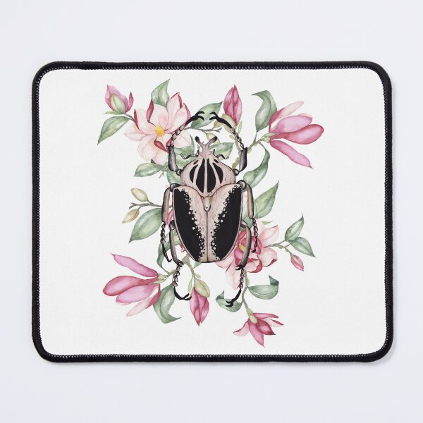 Item preview, Watercolor illustration - goliath beetle and magnolias designed and sold by LindaSitniece.