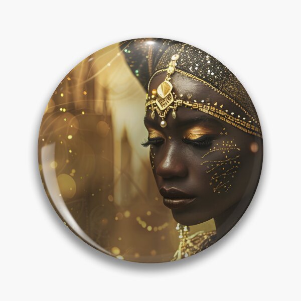 Item preview, Elegant woman adorned with gold in artistic portrait designed and sold by Artessie.