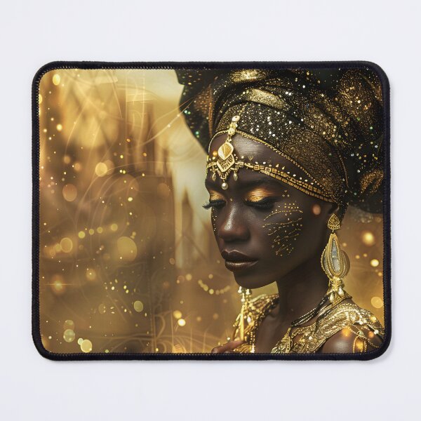 Item preview, Elegant woman adorned with gold in artistic portrait designed and sold by Artessie.
