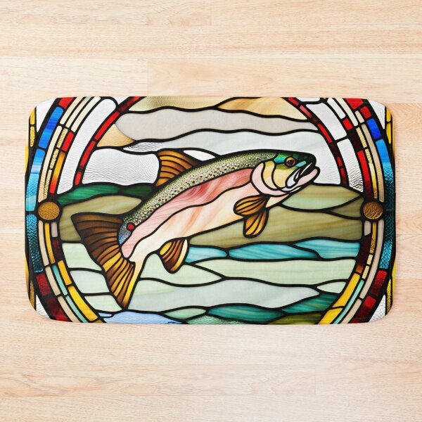 Item preview, Stained Glass Trout designed and sold by Wild Blue Designs NZ.