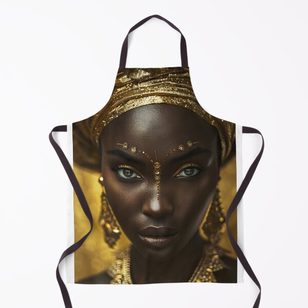 Item preview, Elegantly adorned woman in golden accessories and headdress designed and sold by Artessie.