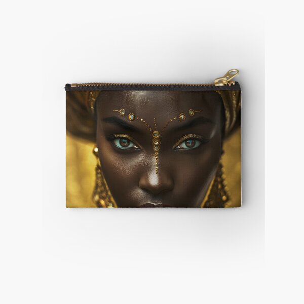 Item preview, Elegantly adorned woman in golden accessories and headdress designed and sold by Artessie.